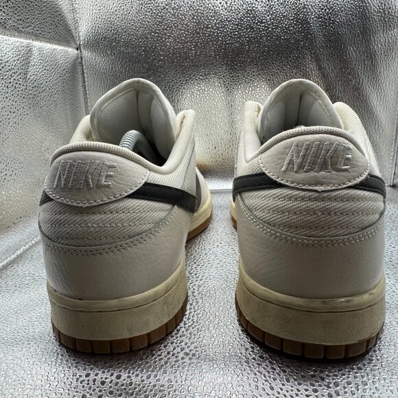 Size 11 Nike Dunk Low Canvas White Gum Black Mens Lace-Up Sneakers AA1056-100 - Picture 10 of 12